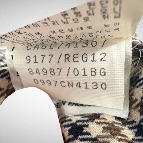 Aquascutum Houndstooth Checked Wool Brown Trousers Pants Size 12 Women's Twee‎ - Picture 9 of 12